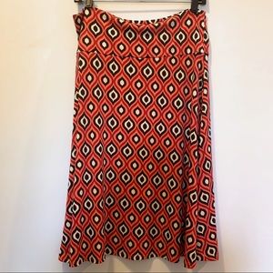 LulaRoe | Pink & Black Print Azure Skirt Size XL